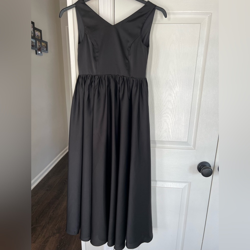 Azazie Classic Formal Semi Formal Black Maxi Dress Jr Bridesmaid-Size 10 Junior